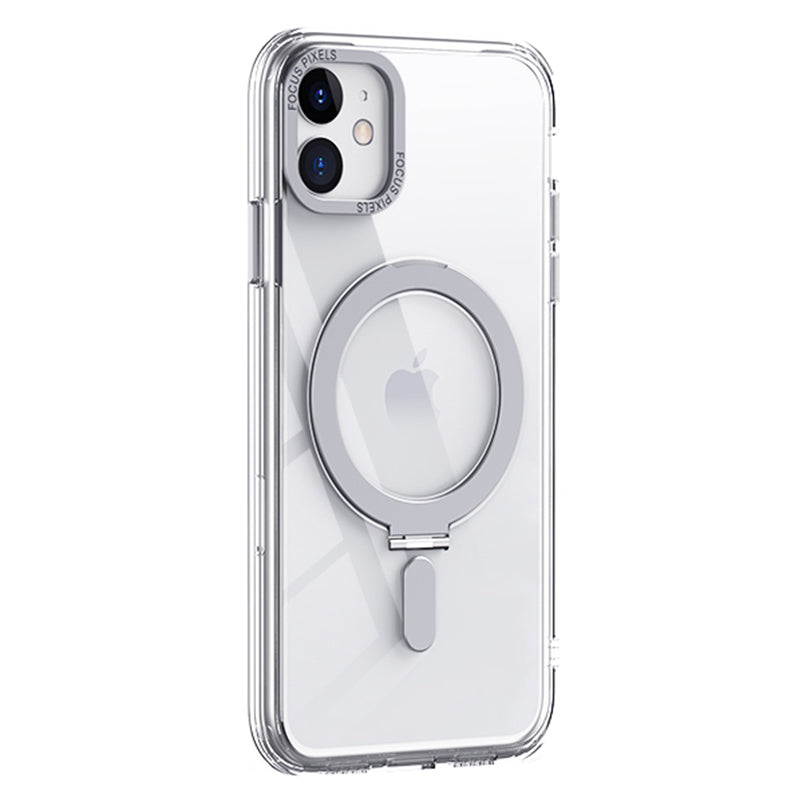 For iPhone 11 6.1 inch Skin-touch Phone Case Compatible with MagSafe Shock-absorbing Electroplating Camera Frame Design PC TPU Kickstand Cover For iPhone 11 6.1 inch Skin-touch Phone Case Compatible with MagSafe Shock-absorbing Electroplating Camera Frame Design PC TPU Kickstand Cover